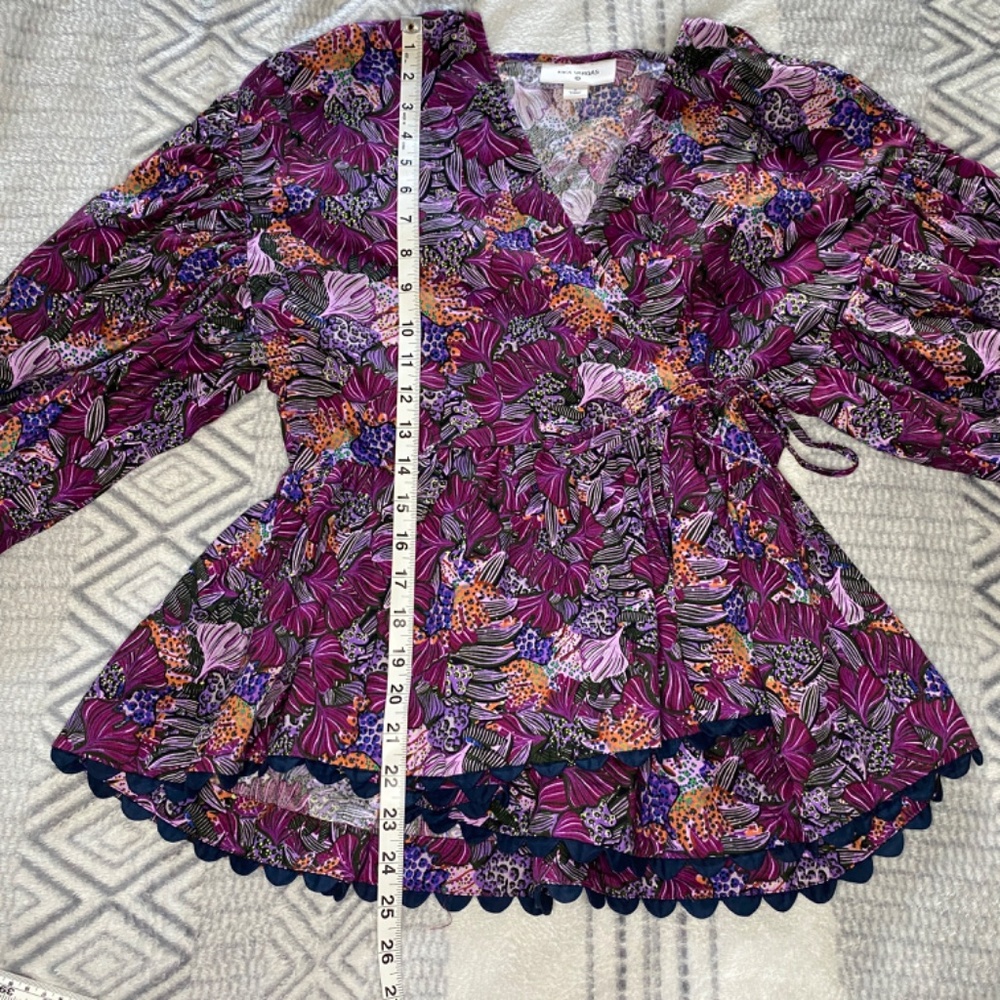 Kika Vargas x Target Coral Reef Scallop Edge Wrap Top in Purple Size S - Picture 5 of 10
